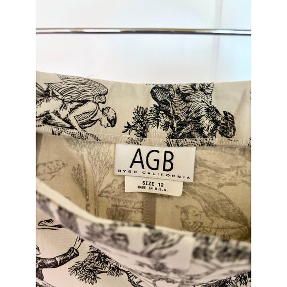 Vintage Cream & Black Toile Print Straight Leg Pants- Size M/L, Made in USA - Picture 3 of 5